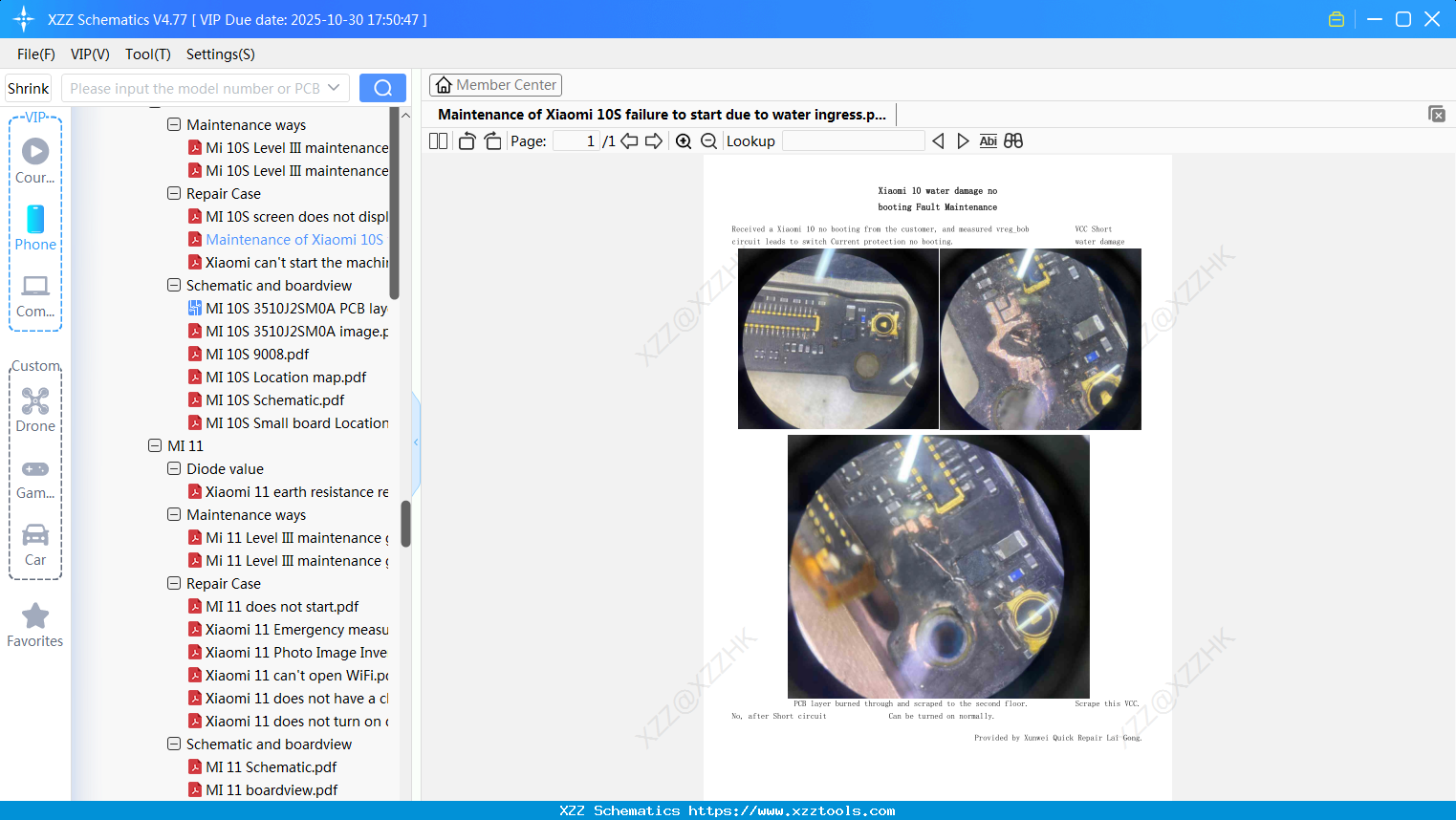 Maintenance Of Xiaomi 10S Failure To Start Due To Water Ingress